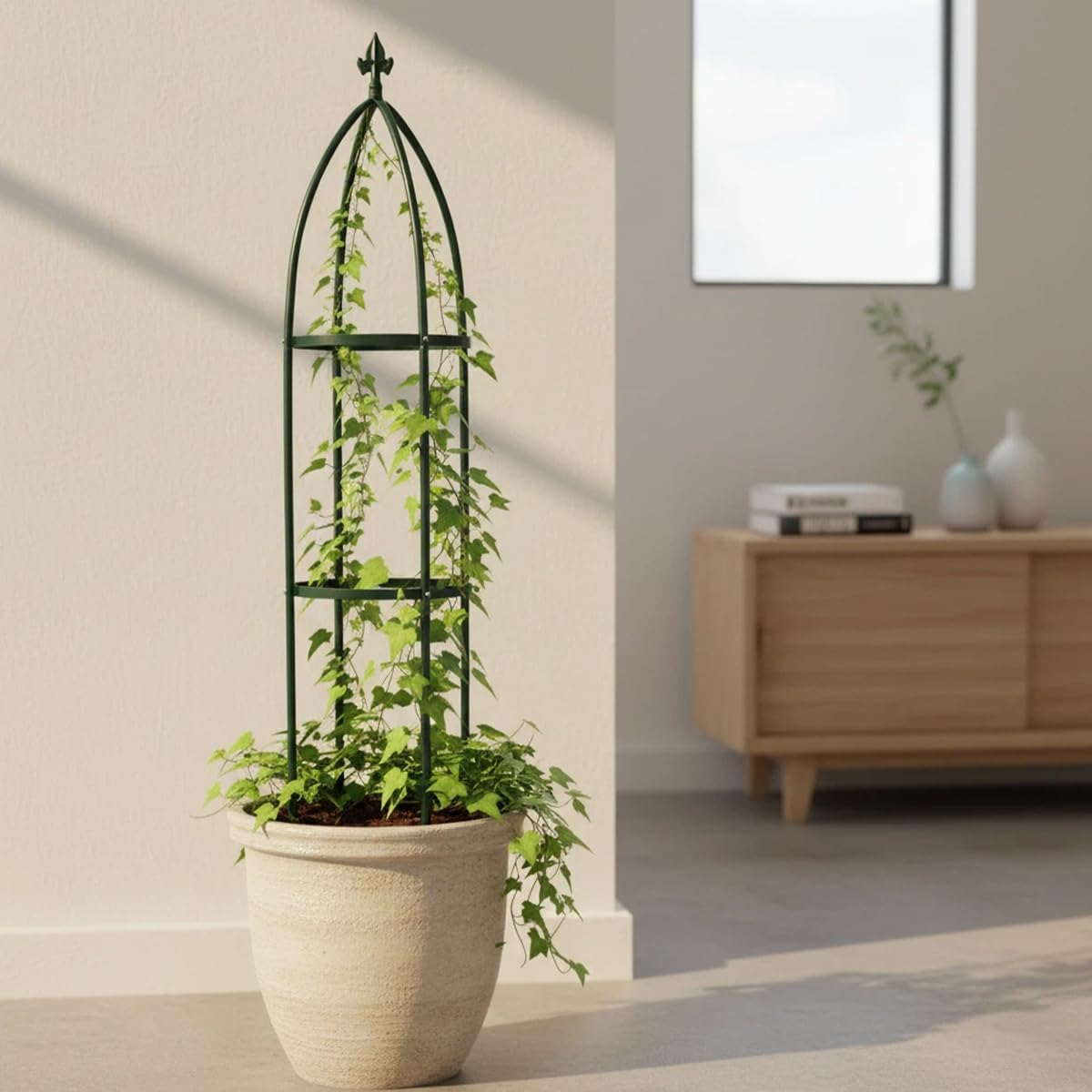 100% Metal Garden Obelisk Trellis Heavy Duty 6.3 ft Tall for Climbing Vines