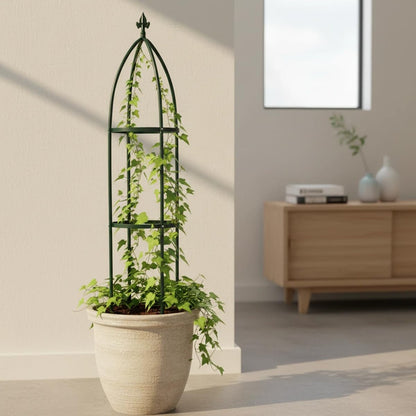 100% Metal Garden Obelisk Trellis Heavy Duty 6.3 ft Tall for Climbing Vines