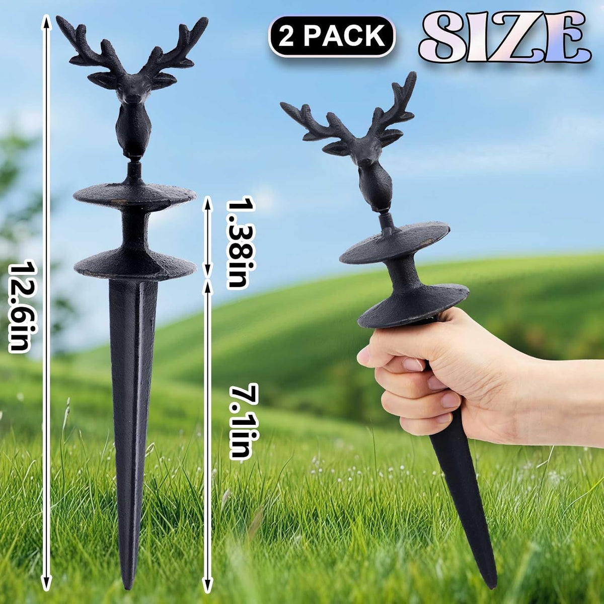 3 Pcs Colorful Butterfly Garden Hose Guide Stakes, Heavy Duty Decorative Antique Black Cast Iron Metal Hose Guides, Plant Protector for Lawn Yard Flower Bed