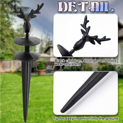 3 Pcs Colorful Butterfly Garden Hose Guide Stakes, Heavy Duty Decorative Antique Black Cast Iron Metal Hose Guides, Plant Protector for Lawn Yard Flower Bed