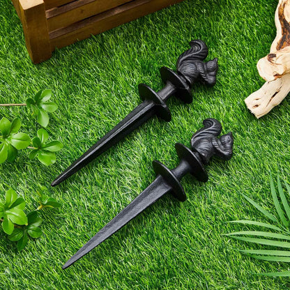 3 Pcs Colorful Butterfly Garden Hose Guide Stakes, Heavy Duty Decorative Antique Black Cast Iron Metal Hose Guides, Plant Protector for Lawn Yard Flower Bed
