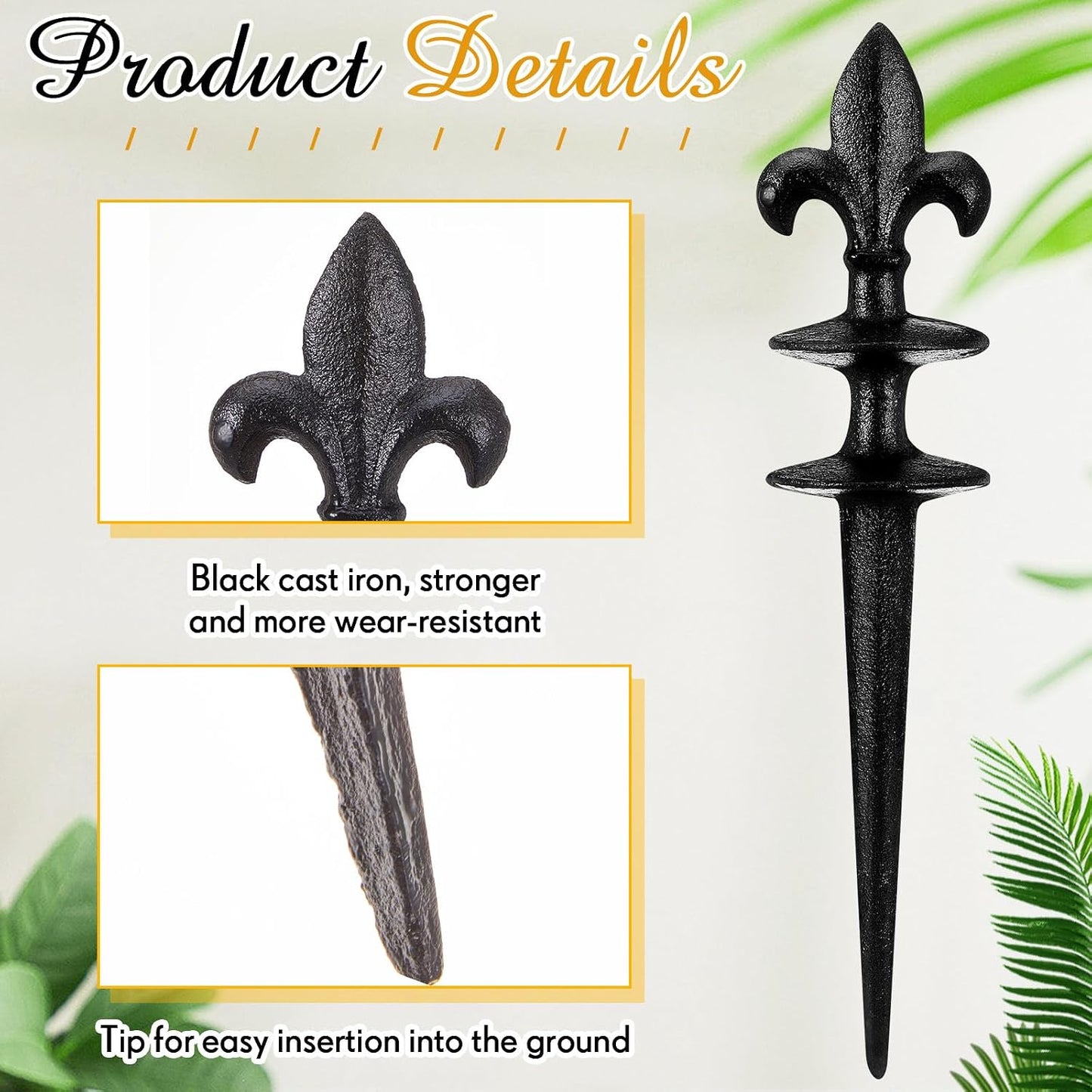 3 Pcs Colorful Butterfly Garden Hose Guide Stakes, Heavy Duty Decorative Antique Black Cast Iron Metal Hose Guides, Plant Protector for Lawn Yard Flower Bed