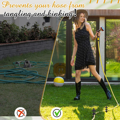 3 Pcs Colorful Butterfly Garden Hose Guide Stakes, Heavy Duty Decorative Antique Black Cast Iron Metal Hose Guides, Plant Protector for Lawn Yard Flower Bed