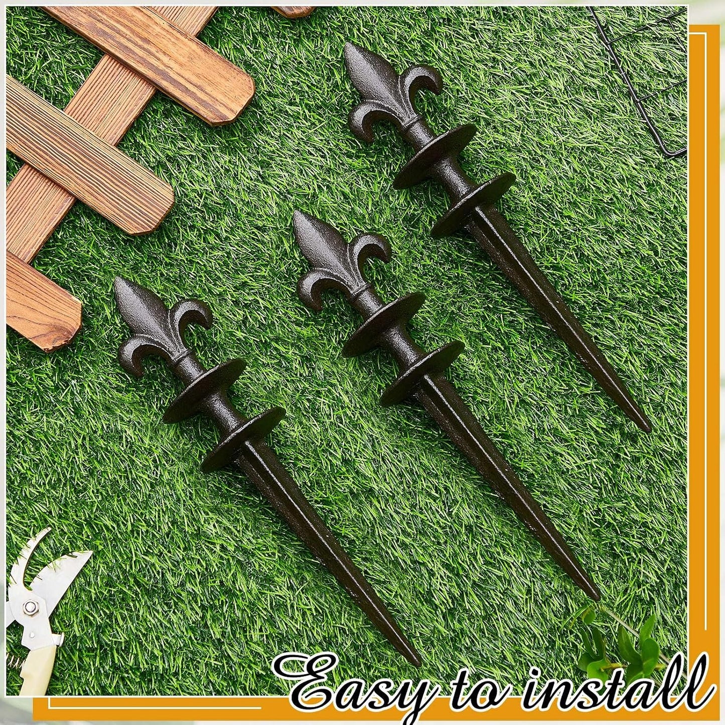 3 Pcs Colorful Butterfly Garden Hose Guide Stakes, Heavy Duty Decorative Antique Black Cast Iron Metal Hose Guides, Plant Protector for Lawn Yard Flower Bed