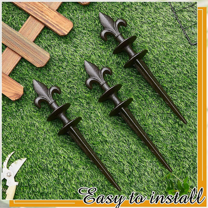 3 Pcs Colorful Butterfly Garden Hose Guide Stakes, Heavy Duty Decorative Antique Black Cast Iron Metal Hose Guides, Plant Protector for Lawn Yard Flower Bed