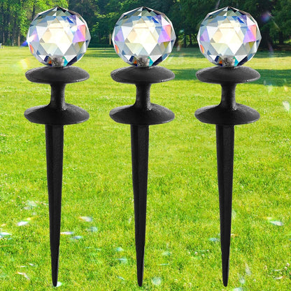 3 Pcs Colorful Butterfly Garden Hose Guide Stakes, Heavy Duty Decorative Antique Black Cast Iron Metal Hose Guides, Plant Protector for Lawn Yard Flower Bed