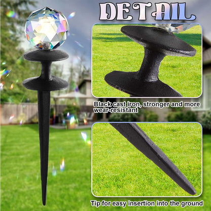 3 Pcs Colorful Butterfly Garden Hose Guide Stakes, Heavy Duty Decorative Antique Black Cast Iron Metal Hose Guides, Plant Protector for Lawn Yard Flower Bed