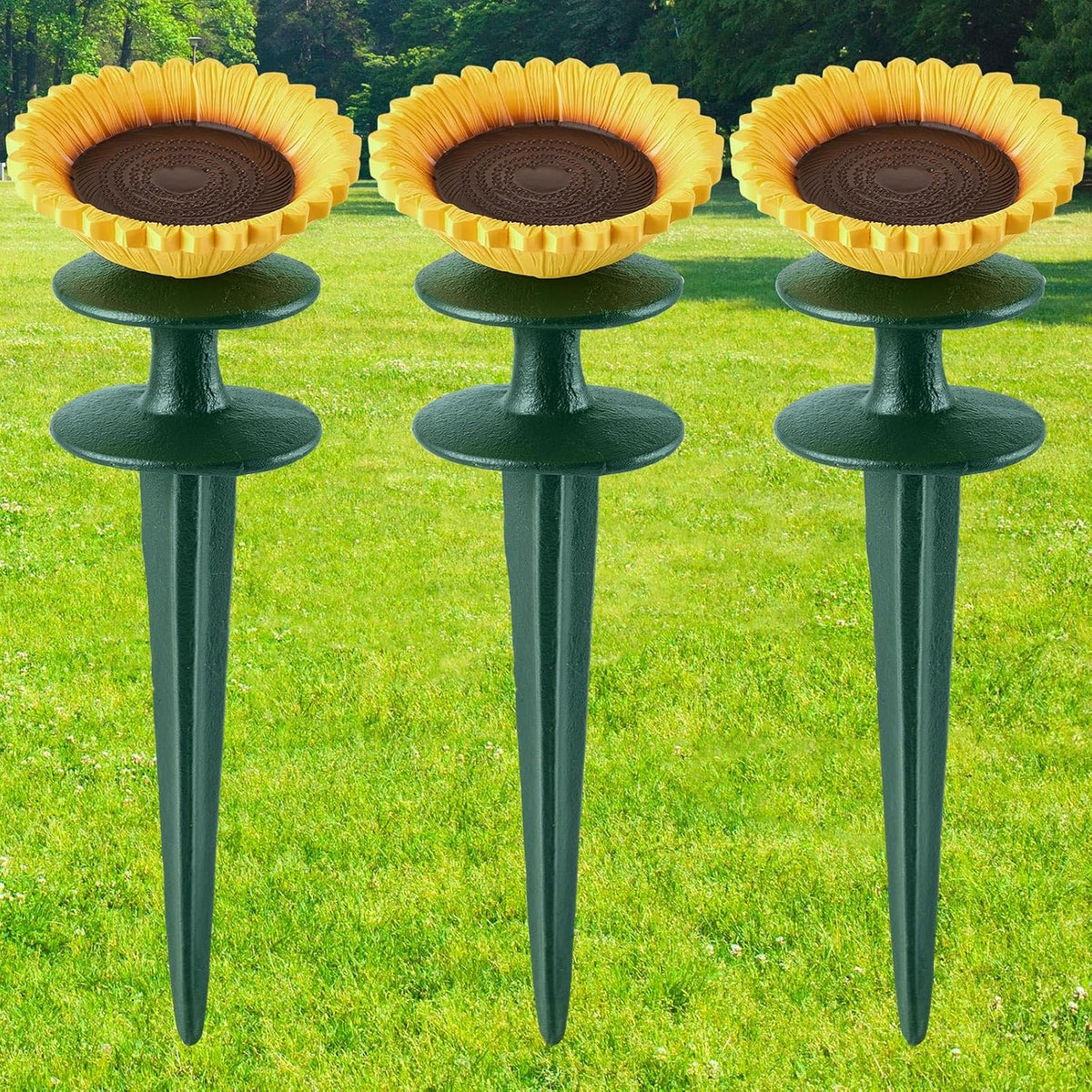 3 Pcs Colorful Butterfly Garden Hose Guide Stakes, Heavy Duty Decorative Antique Black Cast Iron Metal Hose Guides, Plant Protector for Lawn Yard Flower Bed