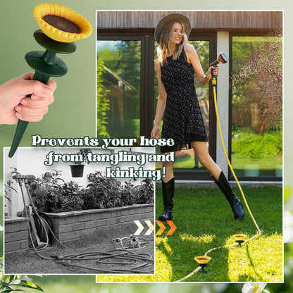 3 Pcs Colorful Butterfly Garden Hose Guide Stakes, Heavy Duty Decorative Antique Black Cast Iron Metal Hose Guides, Plant Protector for Lawn Yard Flower Bed
