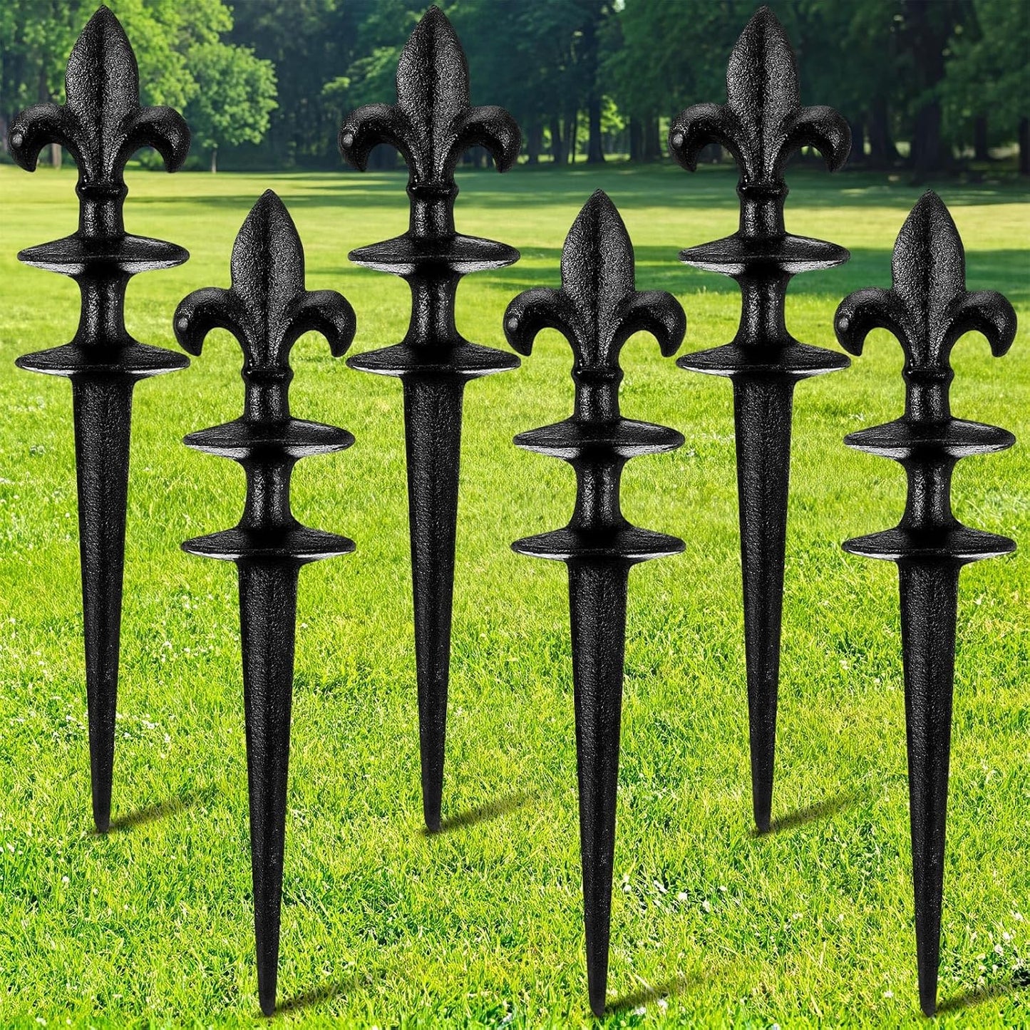 3 Pcs Colorful Butterfly Garden Hose Guide Stakes, Heavy Duty Decorative Antique Black Cast Iron Metal Hose Guides, Plant Protector for Lawn Yard Flower Bed