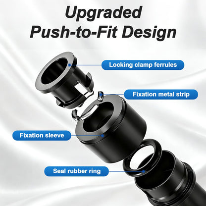 45 Pack Quick Connect 1/4 Inch Drip Irrigation Fittings Kit, 1/4" Dripline Push-to-Fit Connectors Assortment for 1/4-Inch Drip Tube for Garden Sprinkler Systems