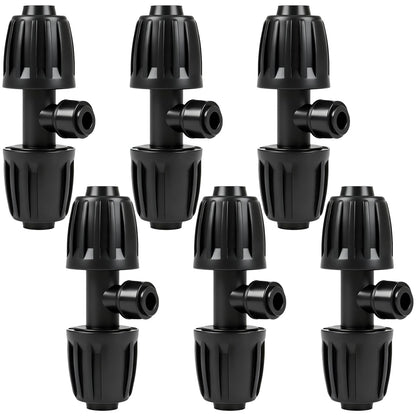 45 Pack Quick Connect 1/4 Inch Drip Irrigation Fittings Kit, 1/4" Dripline Push-to-Fit Connectors Assortment for 1/4-Inch Drip Tube for Garden Sprinkler Systems