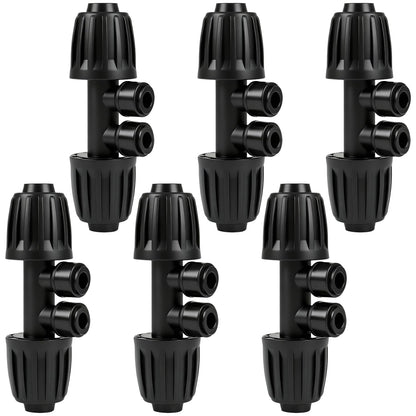 45 Pack Quick Connect 1/4 Inch Drip Irrigation Fittings Kit, 1/4" Dripline Push-to-Fit Connectors Assortment for 1/4-Inch Drip Tube for Garden Sprinkler Systems