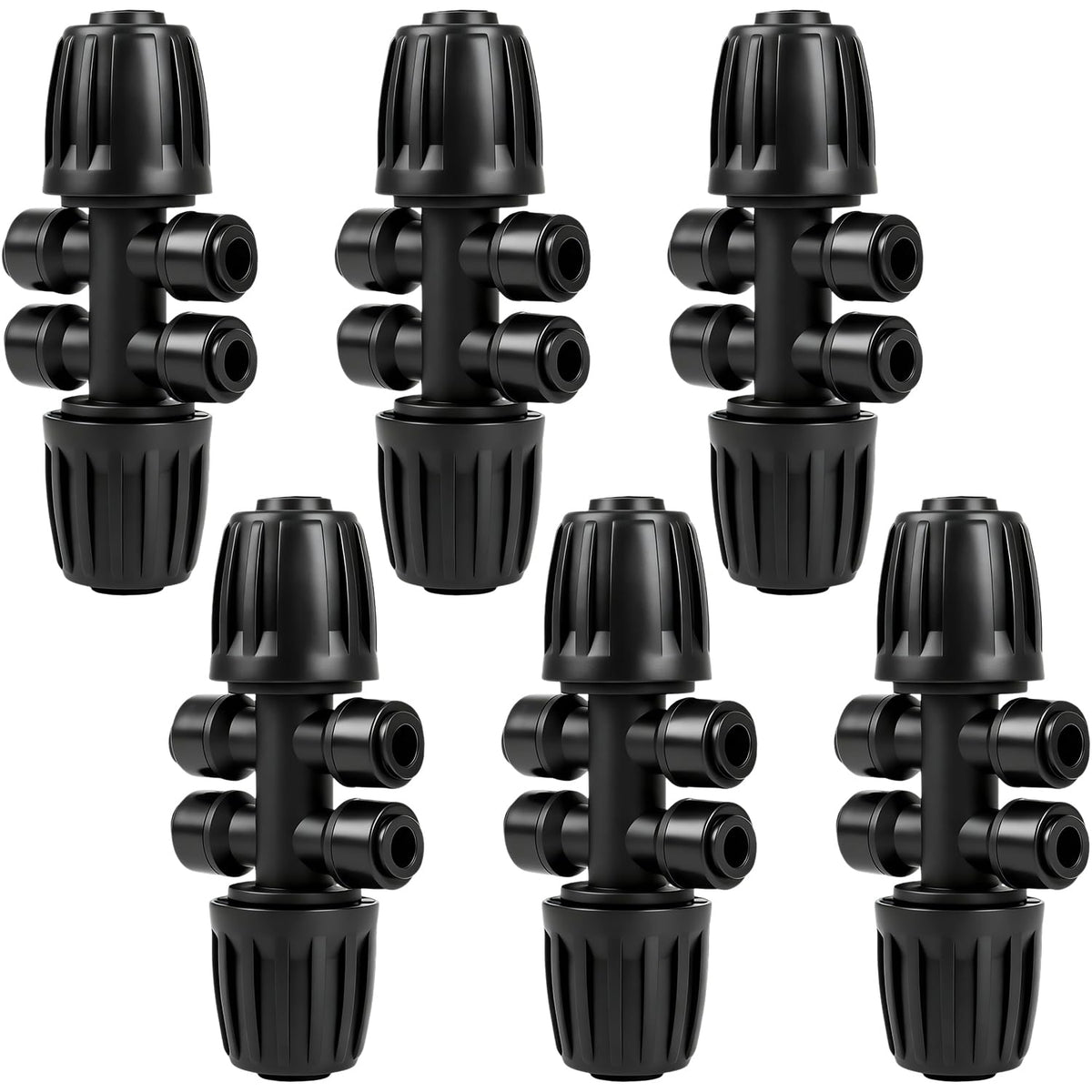 45 Pack Quick Connect 1/4 Inch Drip Irrigation Fittings Kit, 1/4" Dripline Push-to-Fit Connectors Assortment for 1/4-Inch Drip Tube for Garden Sprinkler Systems