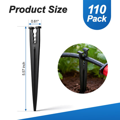 45 Pack Quick Connect 1/4 Inch Drip Irrigation Fittings Kit, 1/4" Dripline Push-to-Fit Connectors Assortment for 1/4-Inch Drip Tube for Garden Sprinkler Systems