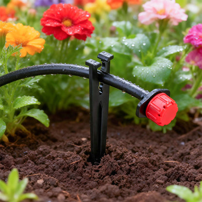 45 Pack Quick Connect 1/4 Inch Drip Irrigation Fittings Kit, 1/4" Dripline Push-to-Fit Connectors Assortment for 1/4-Inch Drip Tube for Garden Sprinkler Systems