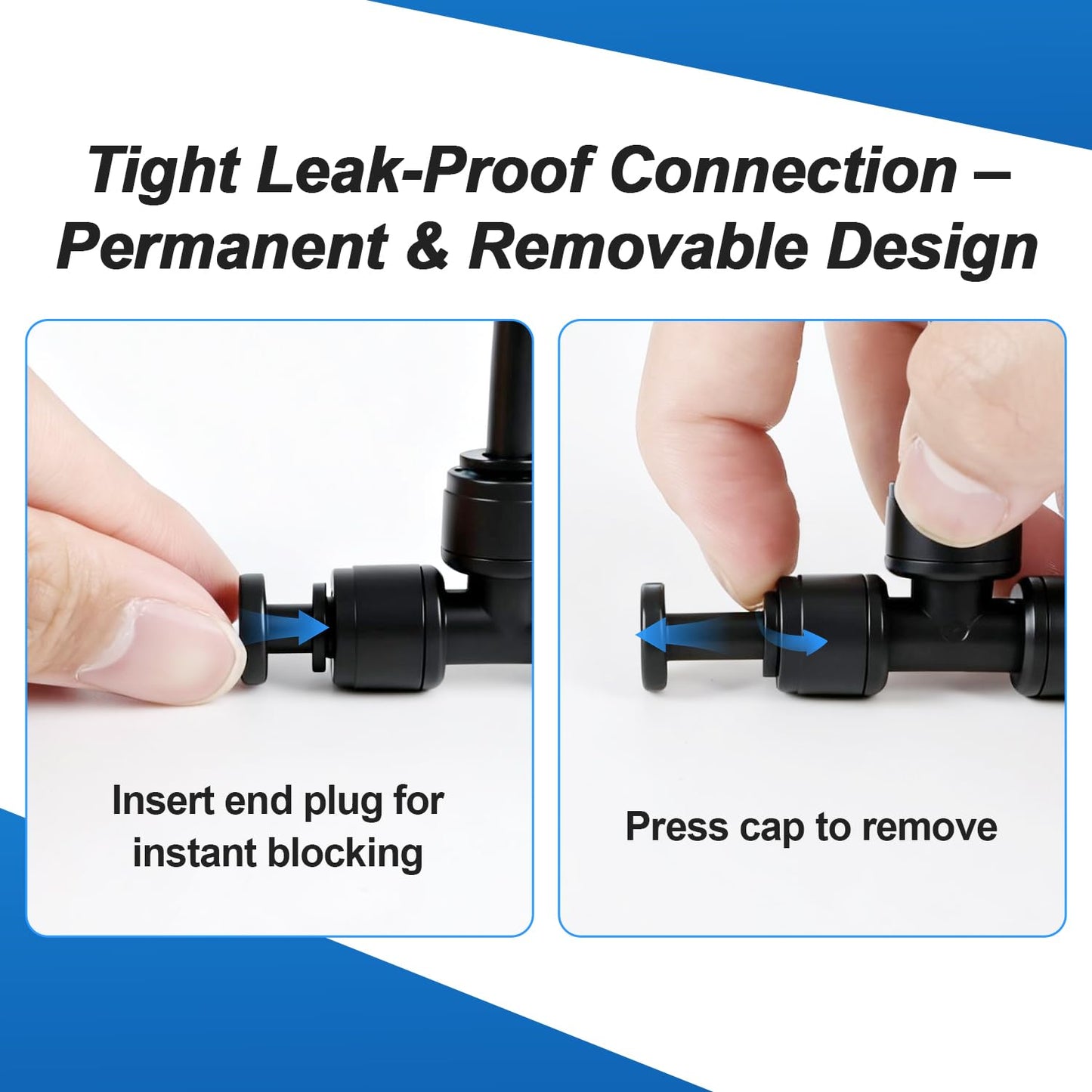 45 Pack Quick Connect 1/4 Inch Drip Irrigation Fittings Kit, 1/4" Dripline Push-to-Fit Connectors Assortment for 1/4-Inch Drip Tube for Garden Sprinkler Systems