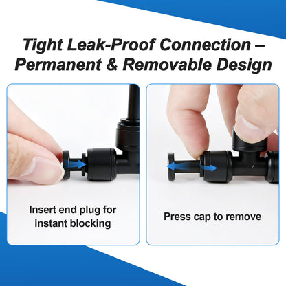 45 Pack Quick Connect 1/4 Inch Drip Irrigation Fittings Kit, 1/4" Dripline Push-to-Fit Connectors Assortment for 1/4-Inch Drip Tube for Garden Sprinkler Systems