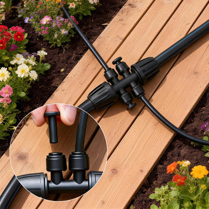 45 Pack Quick Connect 1/4 Inch Drip Irrigation Fittings Kit, 1/4" Dripline Push-to-Fit Connectors Assortment for 1/4-Inch Drip Tube for Garden Sprinkler Systems