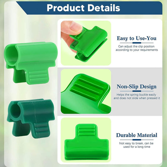 24 PCS Garden Clips,Garden Clips Greenhouse Clamps Film Row Cover Netting Tunnel Hoop Clip,Have a Strong Grip to Hold Down The Shade Cloth or Plant Cover on Garden Hoops or Greenhouse Hoops(19mm)