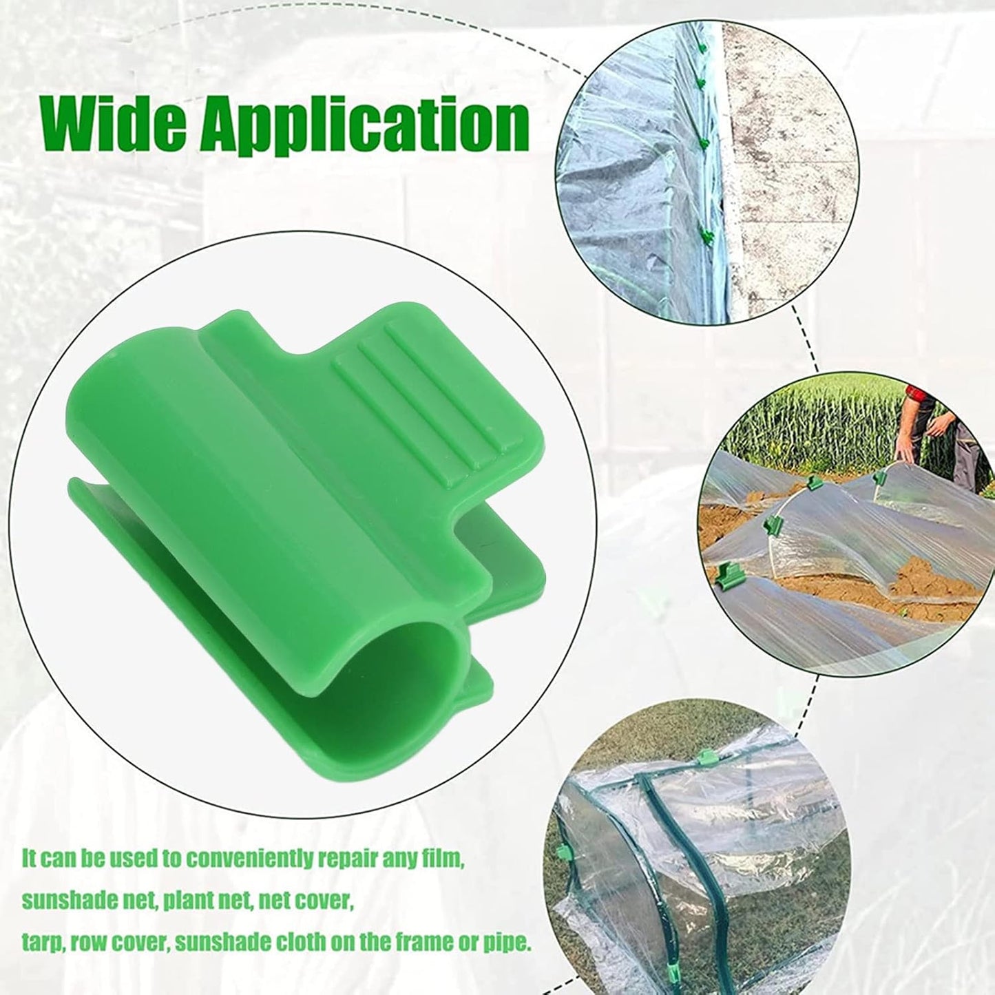 24 PCS Garden Clips,Garden Clips Greenhouse Clamps Film Row Cover Netting Tunnel Hoop Clip,Have a Strong Grip to Hold Down The Shade Cloth or Plant Cover on Garden Hoops or Greenhouse Hoops(19mm)