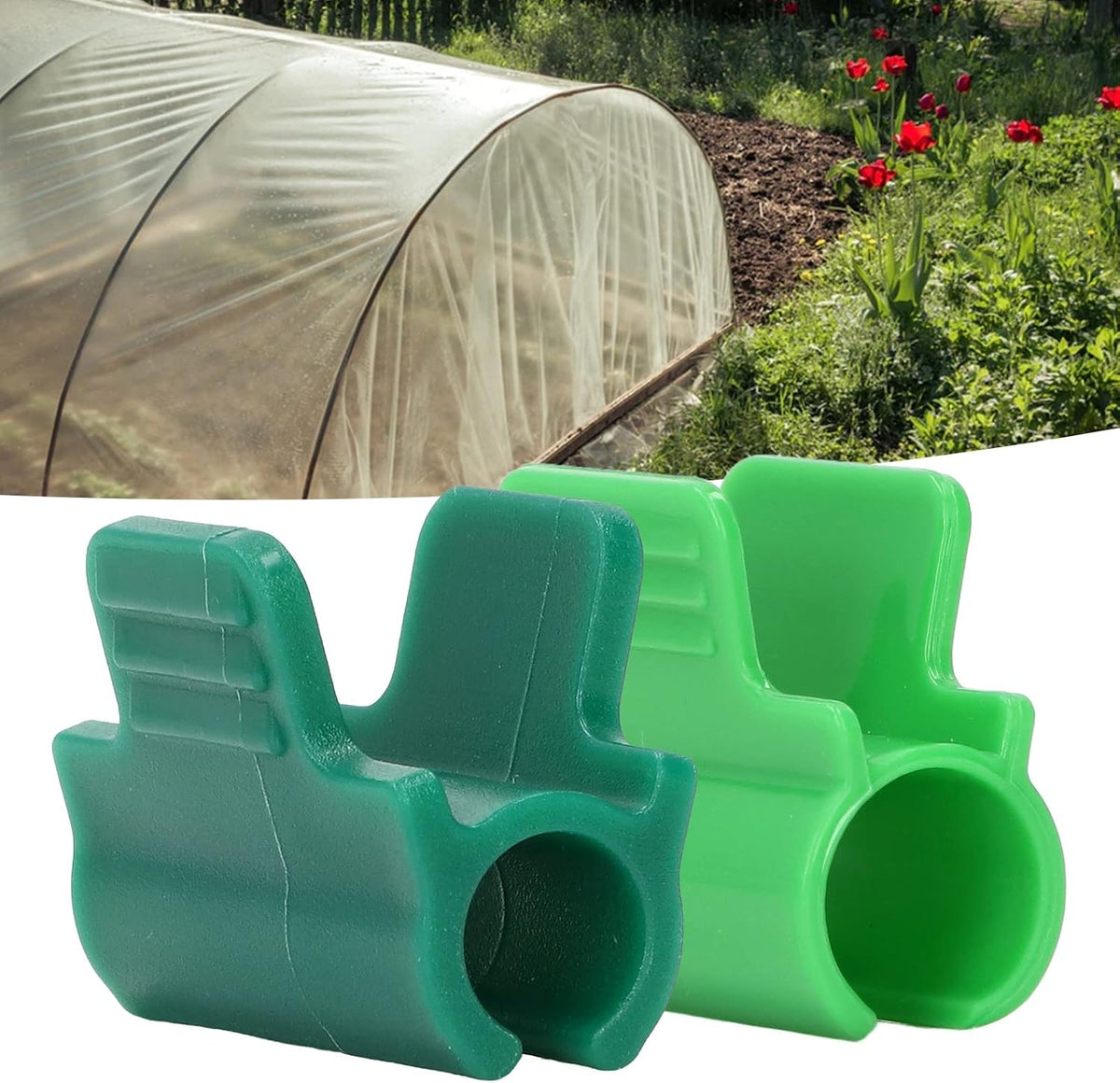 24 PCS Garden Clips,Garden Clips Greenhouse Clamps Film Row Cover Netting Tunnel Hoop Clip,Have a Strong Grip to Hold Down The Shade Cloth or Plant Cover on Garden Hoops or Greenhouse Hoops(19mm)