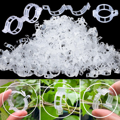 Tomato Clips for String Trellis - Plant Support Trellis Clip for Climbing Plants Garden Vegetables, Bulk Vine & Tomato Plant Clips (White-100Pcs)