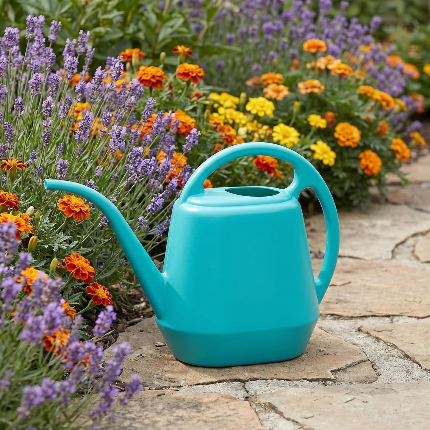 Plastic Watering Can, Bright Blue, 1-Gallon