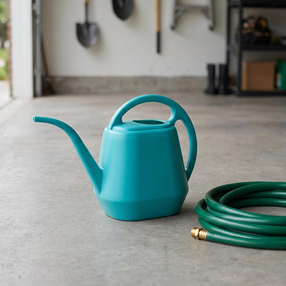 Plastic Watering Can, Bright Blue, 1-Gallon