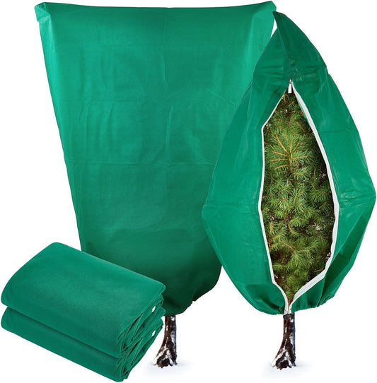 Plant Covers Freeze Protection 23.6" W X 31.5" H Thicker Outdoor Winter Frost Cloths Blankets with Zipper Drawstring, 2 Packs Reusable Garden Tree Cover Bags for Cold Weather Fruit Tree Shrub Potted