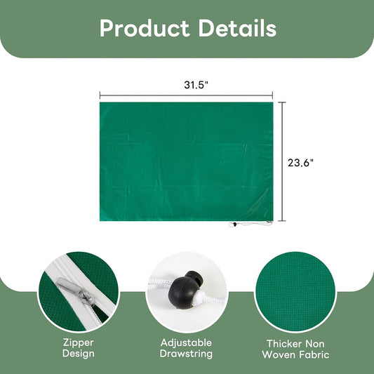 Plant Covers Freeze Protection 23.6" W X 31.5" H Thicker Outdoor Winter Frost Cloths Blankets with Zipper Drawstring, 2 Packs Reusable Garden Tree Cover Bags for Cold Weather Fruit Tree Shrub Potted