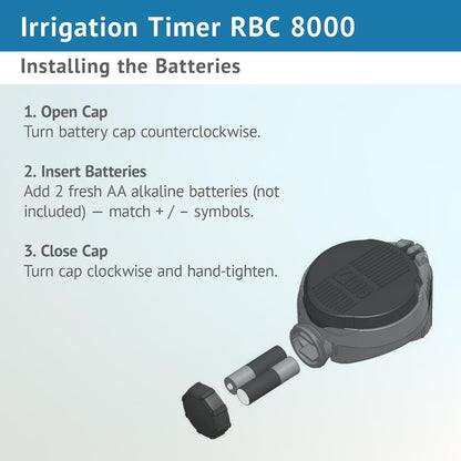 DIG RBC 8000 Battery Powered Irrigation Automatic Controller with 3/4" Anti-Siphon Valve - Advanced, Safe, and Convenient for Sprinklers or Drip Irrigation System