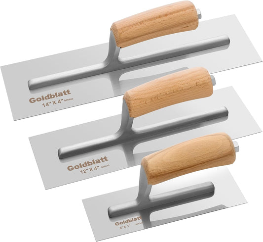 3 Pieces Carbon Steel Plaster & Drywall Trowel Set for Concrete