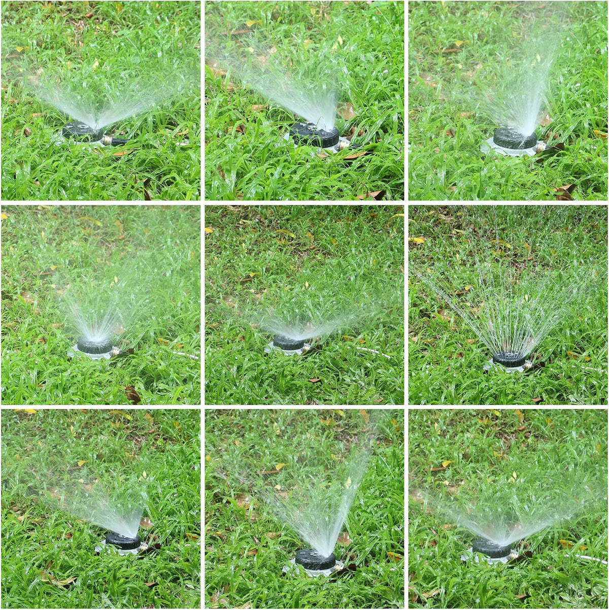 Turret Pattern Sprinkler on Metal Base, 9-Pattern Lawn Sprinkler