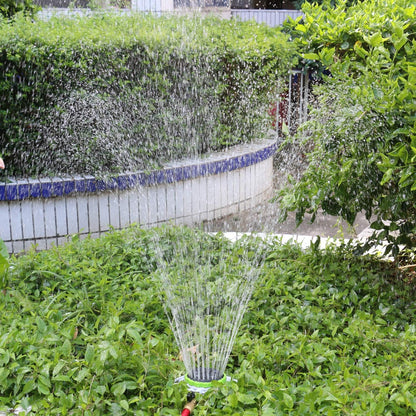 Turret Pattern Sprinkler on Metal Base, 9-Pattern Lawn Sprinkler