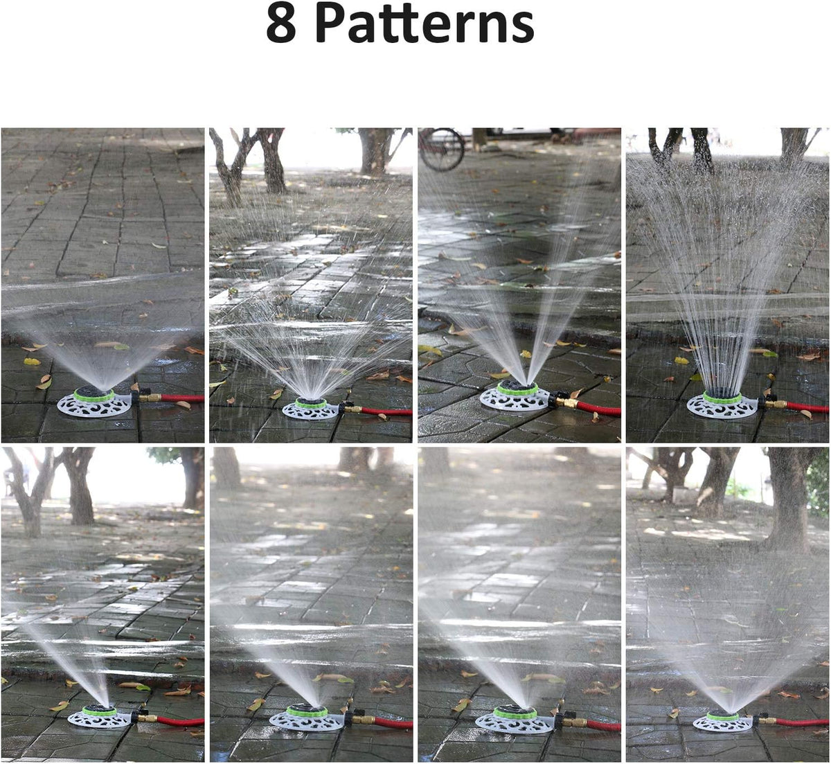 Turret Pattern Sprinkler on Metal Base, 9-Pattern Lawn Sprinkler