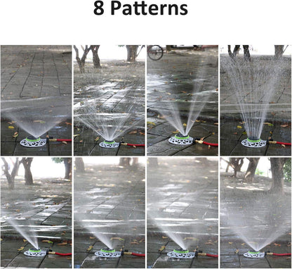 Turret Pattern Sprinkler on Metal Base, 9-Pattern Lawn Sprinkler