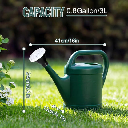 4 Pack 0.8 Gallon Watering Can for Outdoor Plants Garden Water Can with Removable Long Spout Sprinkler Head, Gardening Tool for Horticulture Classes Gift for Plant Lovers (Dark Green)