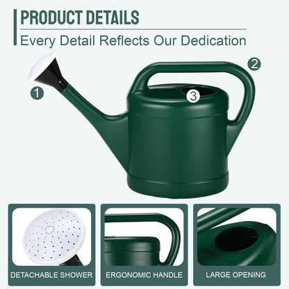 4 Pack 0.8 Gallon Watering Can for Outdoor Plants Garden Water Can with Removable Long Spout Sprinkler Head, Gardening Tool for Horticulture Classes Gift for Plant Lovers (Dark Green)