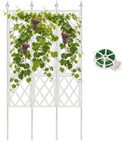 63 Inch Garden Trellis Support Fence Metal Lattice Climbing Frame Black