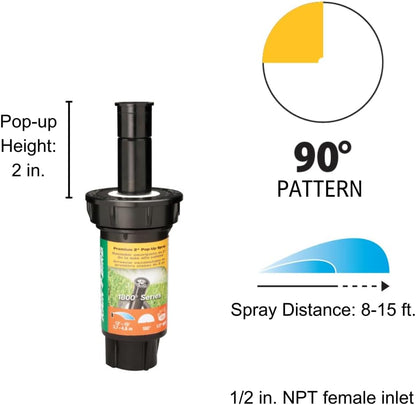 1804VAN Professional Pop-Up Sprinkler, Full Circle, 8-15 Feet, 4"