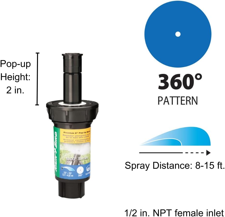1804VAN Professional Pop-Up Sprinkler, Full Circle, 8-15 Feet, 4"