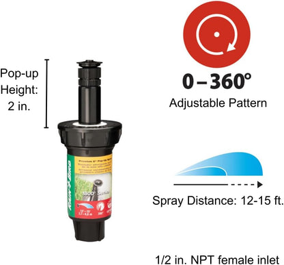 1804VAN Professional Pop-Up Sprinkler, Full Circle, 8-15 Feet, 4"
