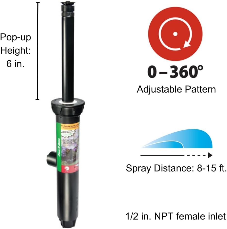 1804VAN Professional Pop-Up Sprinkler, Full Circle, 8-15 Feet, 4"