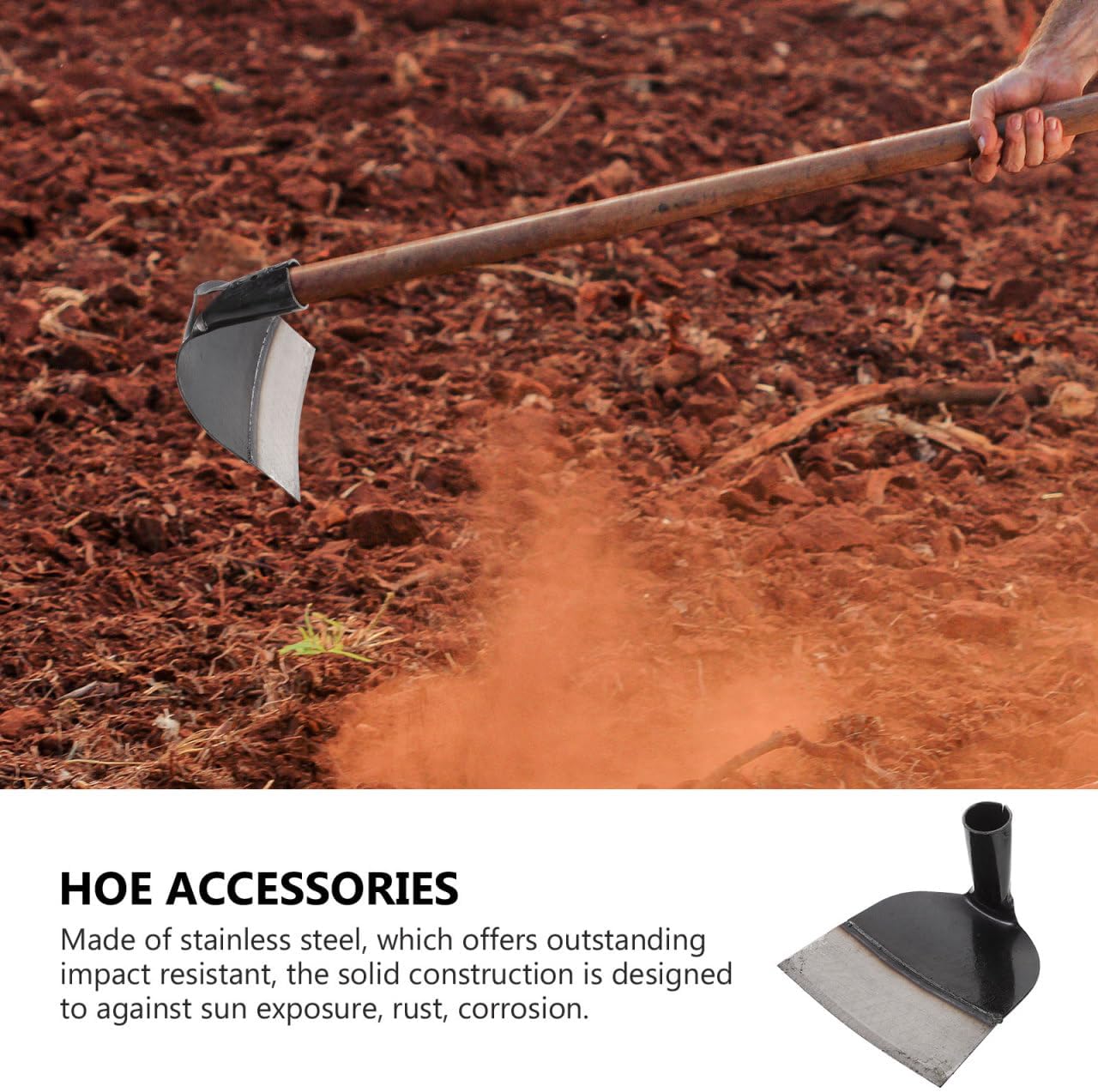 Hollow Hoe Garden Tool 8.38X6.69X4.80 Inch Heavy Duty Hand Tool for Weeding Soil Loosening Cultivating Backyard Gardening and Agriculture
