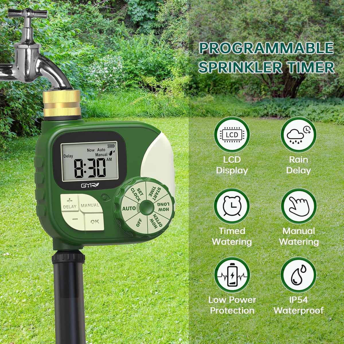 Hose Timer Water Timer for Garden Hose, Irrigation Timers with Brass Swivel