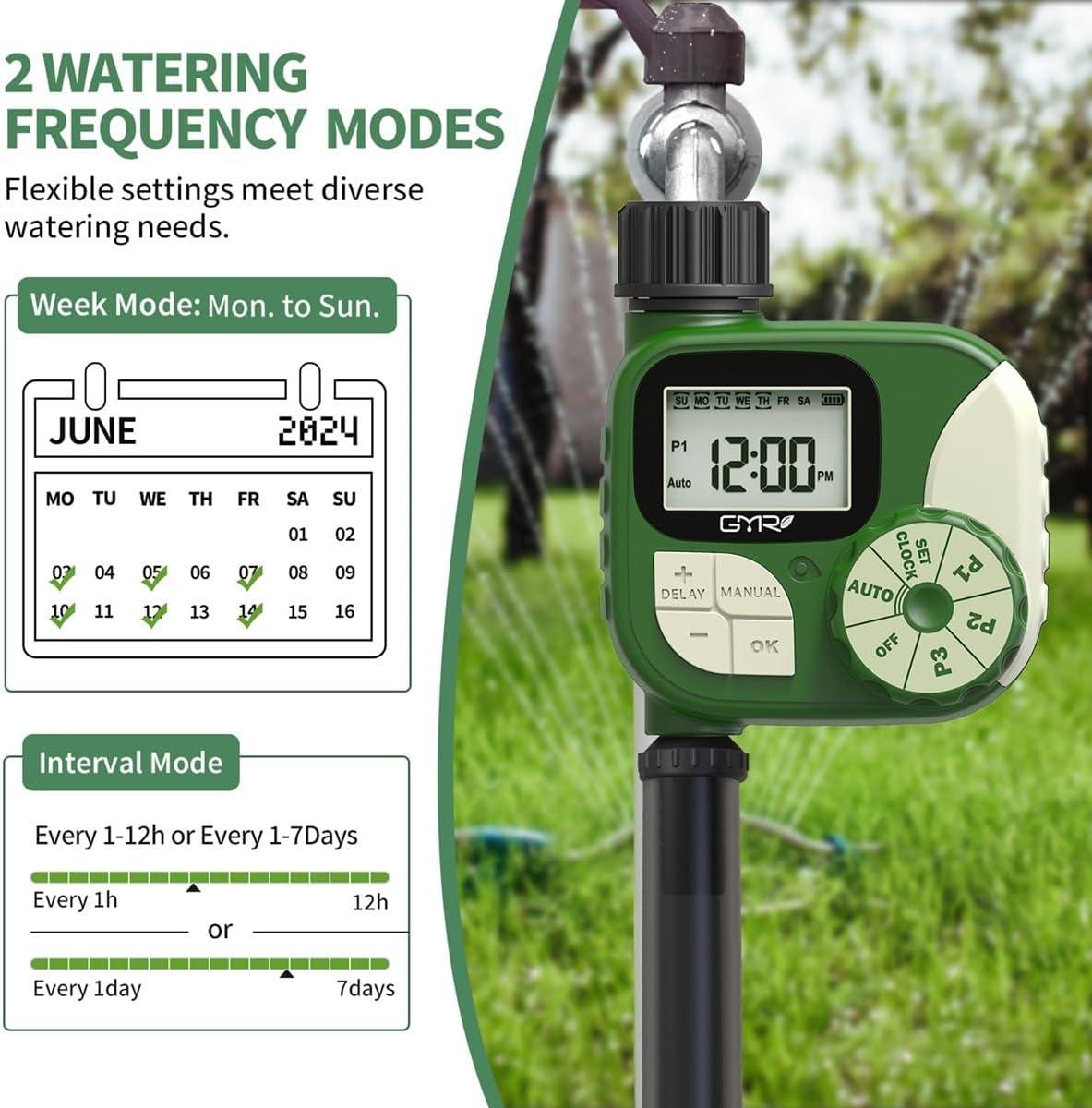 Hose Timer Water Timer for Garden Hose, Irrigation Timers with Brass Swivel