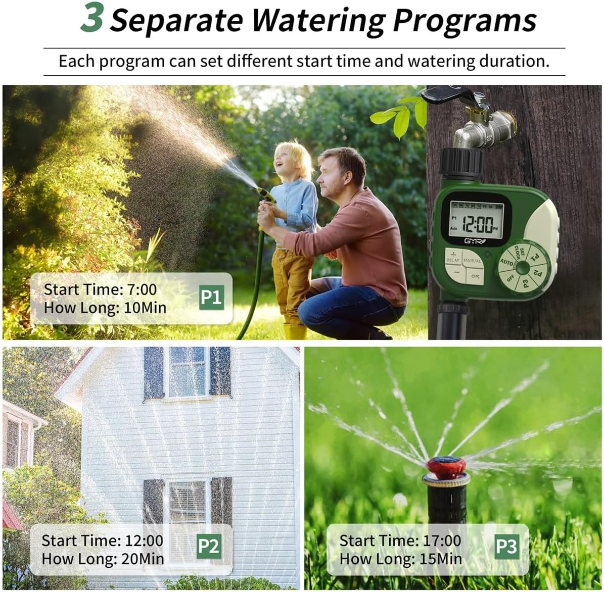 Hose Timer Water Timer for Garden Hose, Irrigation Timers with Brass Swivel