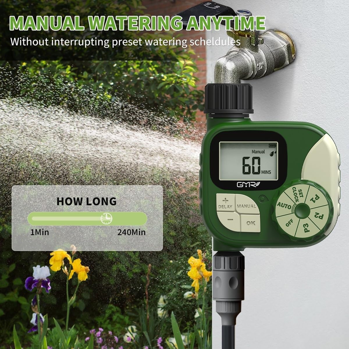 Hose Timer Water Timer for Garden Hose, Irrigation Timers with Brass Swivel
