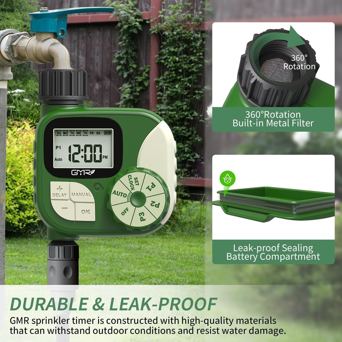 Hose Timer Water Timer for Garden Hose, Irrigation Timers with Brass Swivel
